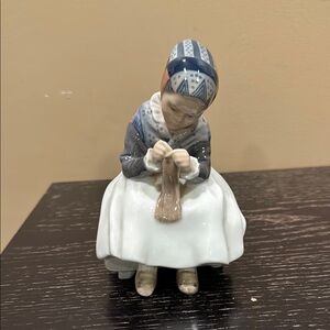 Porcelain Figurine with Blue and White Dress